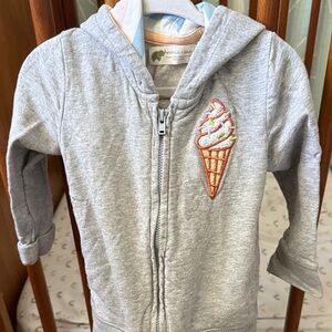 Gray Ice Cream Cone Kids Hoodie